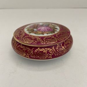 Vintage France Limoges Courting Couple Trinket Box